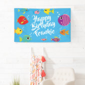 Aquarium de poisson 1er anniversaire fête bannière (En situation)