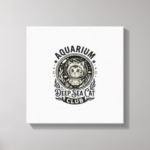 Aquarium Diepzee Kat Grappige Kat Grafisch - Aquar Canvas Afdruk