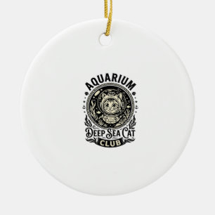 Aquarium Diepzee Kat Grappige Kat Grafisch - Aquar Keramisch Ornament