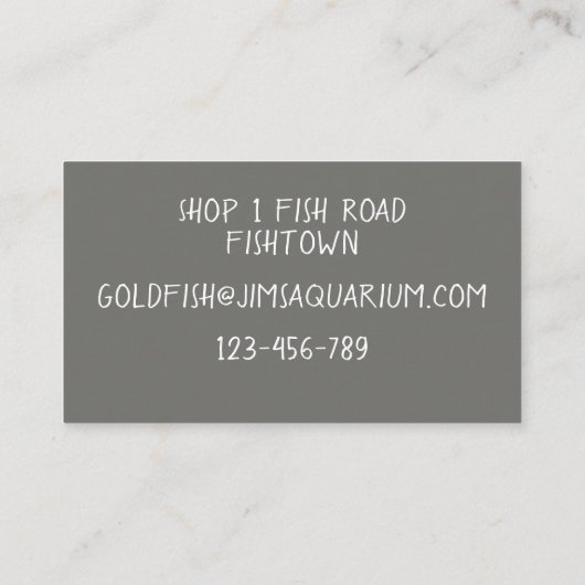 Aquarium- en gezelschapsvis visitekaartje (Achterkant)