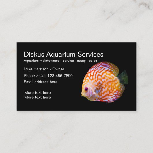 Aquarium-onderhoud en -service visitekaartje (Voorkant)