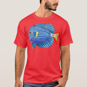 Aquarium Paarse Tang Fish in Waterverf T-shirt