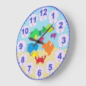Aquarium pour enfants Poisson Horloge avec chiffre (Angle)