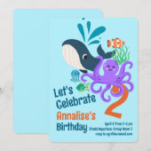 Aquarium sous-marin Invitation d'anniversaire (Devant / Derrière)