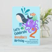 Aquarium sous-marin Invitation d'anniversaire (Debout devant)