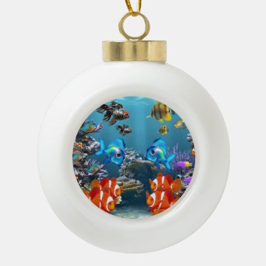 Aquarium-stijl Keramische Bal Ornament (Voorkant)