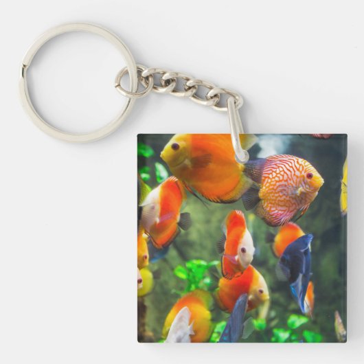 Aquarium Thema Fish Tank Sleutelhanger (Voorkant)