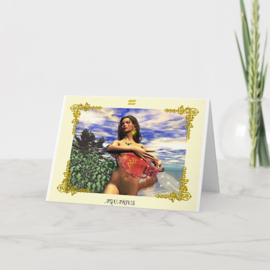 AQUARIUS 3 Zodiac Birthday Kaart (Voorkant)