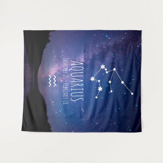 Aquarius | Aangepaste astrologie Tapestry Wandkleed (Voorkant (horizontaal))