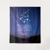 Aquarius | Aangepaste astrologie Tapestry Wandkleed (Voorkant)