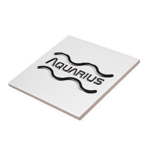 AQUARIUS, abstract ontwerp van het sterrenbeeld, Tegeltje