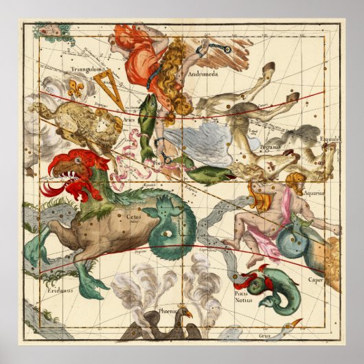 Aquarius, Andromeda, Pegasus, Phoenix e.a. Poster (Voorkant)