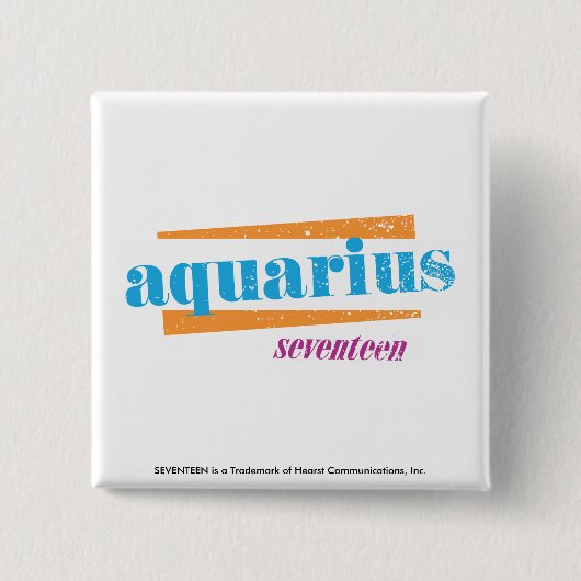 Aquarius Aqua Vierkante Button 5,1 Cm (Voorkant)