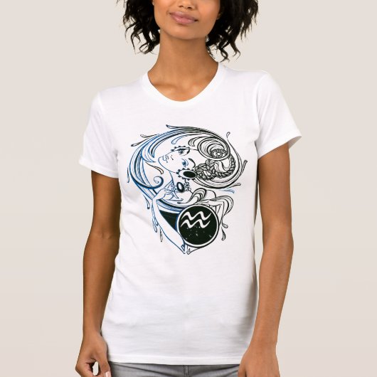 Aquarius Art Deco Lady T-shirt (Voorkant)