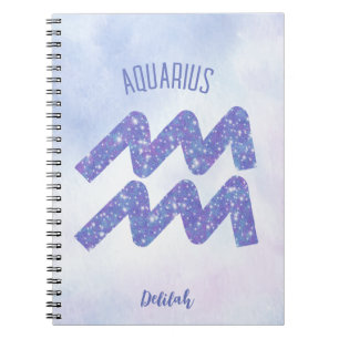  Aquarius Astrology Sign Speciaal Paars Notitieboek