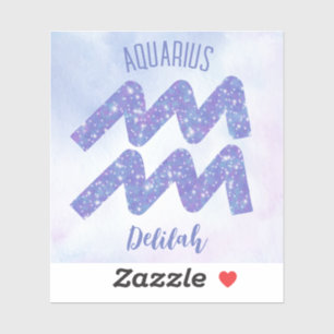  Aquarius Astrology Sign Speciaal Paars Sticker