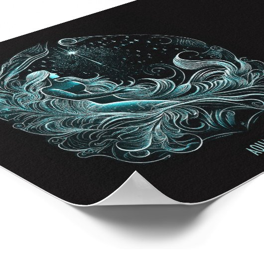 Aquarius Astrology Star Designed Poster (Coin)