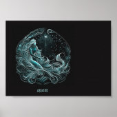 Aquarius Astrology Star Designed Poster (Devant)