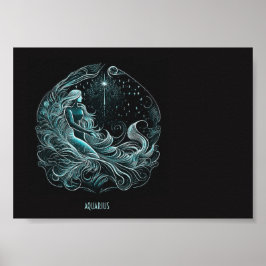 Aquarius Astrology Star-ontworpen Poster