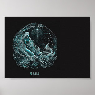 Aquarius Astrology Star-ontworpen Poster