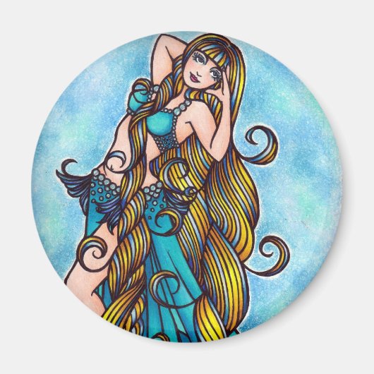 Aquarius Belly Dancer Magnet Magneet (Voorkant)