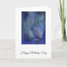 Aquarius Birthday Card 