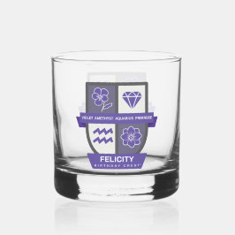 Aquarius Birthday Crest™ for February 1-18 Whisky Glas