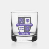 Aquarius Birthday Crest™ for February 1-18 Whisky Glas (Achterkant)