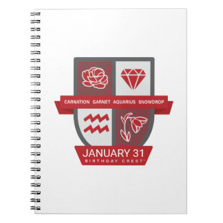 Aquarius Birthday Crest™ January 20-31 Journal Notitieboek