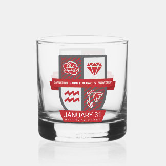 Aquarius Birthday Crest™ January 20-31 Whisky Glas