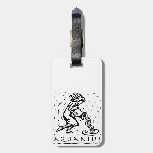 Aquarius Birthday Year Astrological Zodiac Sign Bagagelabel (Achterkant verticaal)