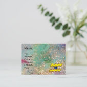 AQUARIUS, blauwgroen, blauw, groen, goudgeel Visitekaartje (Staand voorkant)