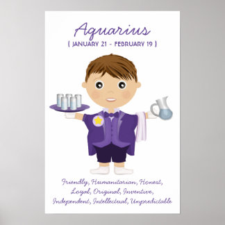 Aquarius - Boy Horoscope Poster