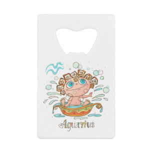 Aquarius Cartoon Baby Kredietkaart Flessenopener