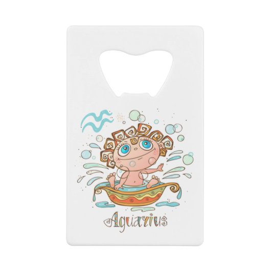 Aquarius Cartoon Baby Kredietkaart Flessenopener (Voorkant)