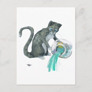 Aquarius Cat Briefkaart