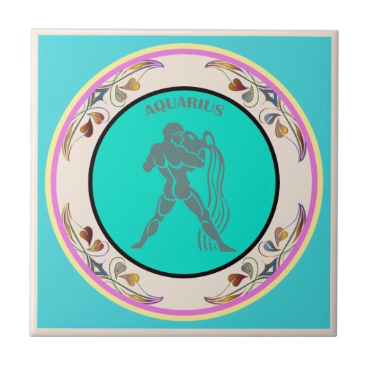 Aquarius Ceramic Tile Tegeltje (Voorkant)