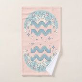 AQUARIUS, Conception abstraite du signe zodiaque, (Serviette à main)