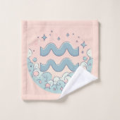 AQUARIUS, Conception abstraite du signe zodiaque, (Gant de toilette)