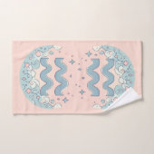 AQUARIUS, Conception abstraite du signe zodiaque, (Serviette à main)