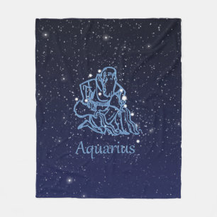 Aquarius Constellation and Zodiac Sign with Stars Fleece Deken