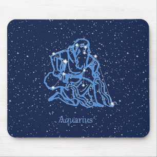 Aquarius Constellation and Zodiac Sign with Stars Muismat
