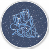 Aquarius Constellation and Zodiac Sign with Stars Sticker (Voorkant)