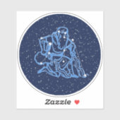 Aquarius Constellation and Zodiac Sign with Stars Sticker (Vel)