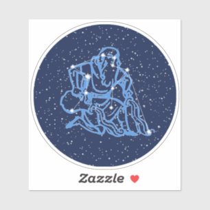 Aquarius Constellation and Zodiac Sign with Stars Sticker