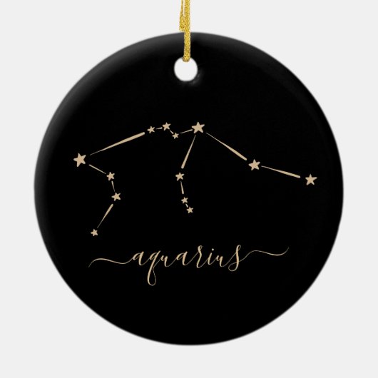 Aquarius Constellation Ceramic Ornament (Achterkant)