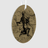 Aquarius Constellation Hevelius 1690 Engraving Ornament (voorkant)