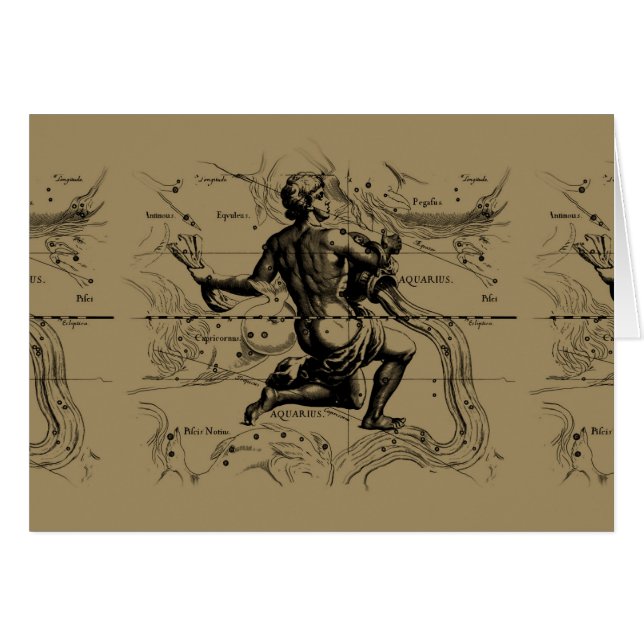 Aquarius Constellation Map door Hevelius (Voorkant Horizontaal)