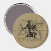 Aquarius Constellation Map Hevelius 1690 op Taupe Magneet (Voorkant / Achterkant)