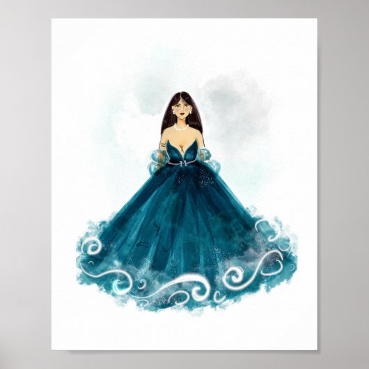 Aquarius Constellation Poster, Minimalist Zodiac Poster (Voorkant)